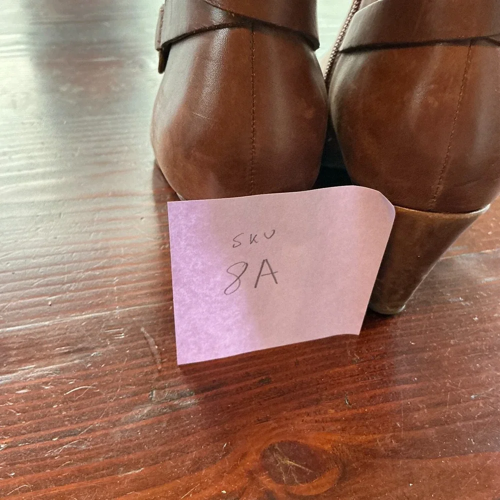 Anne‎ Klein AkChelsey Ankle Boots Womens 6.5M Brown Leather Equestrian 2.5" Heel - Picture 11 of 11